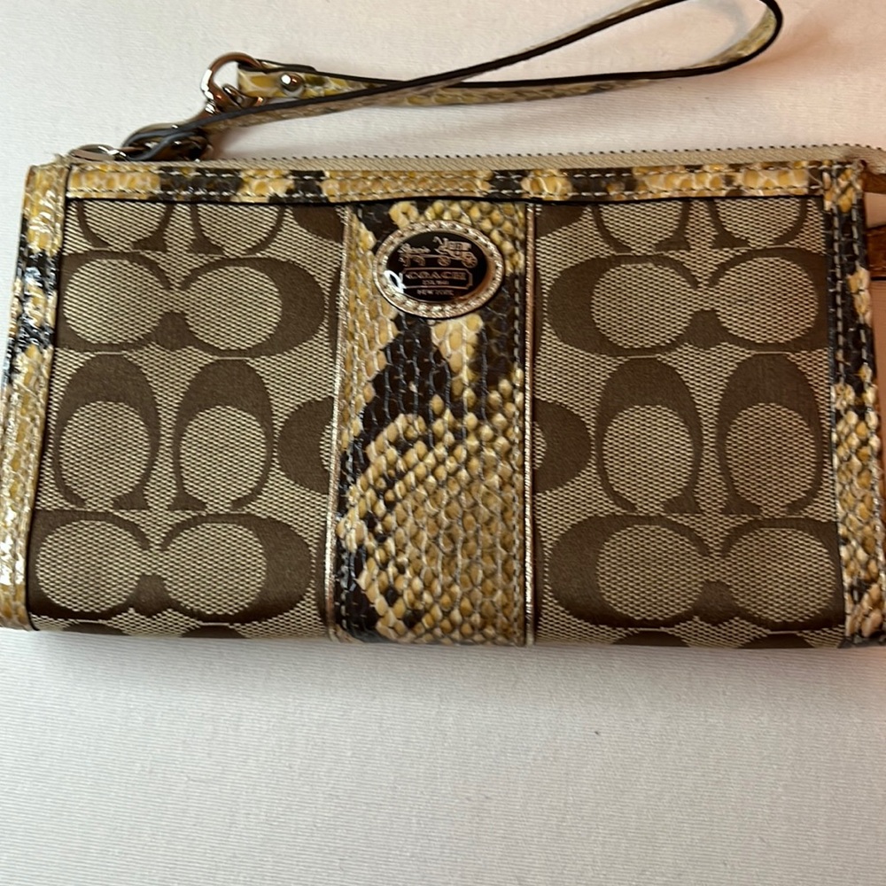 Coach signature print wristlet